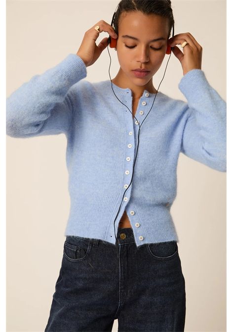 Des Petits Hauts Women's Betty Blue Fitted Superfine Alpaca Cardigan Des Petits Hauts |  | 1H26003803614